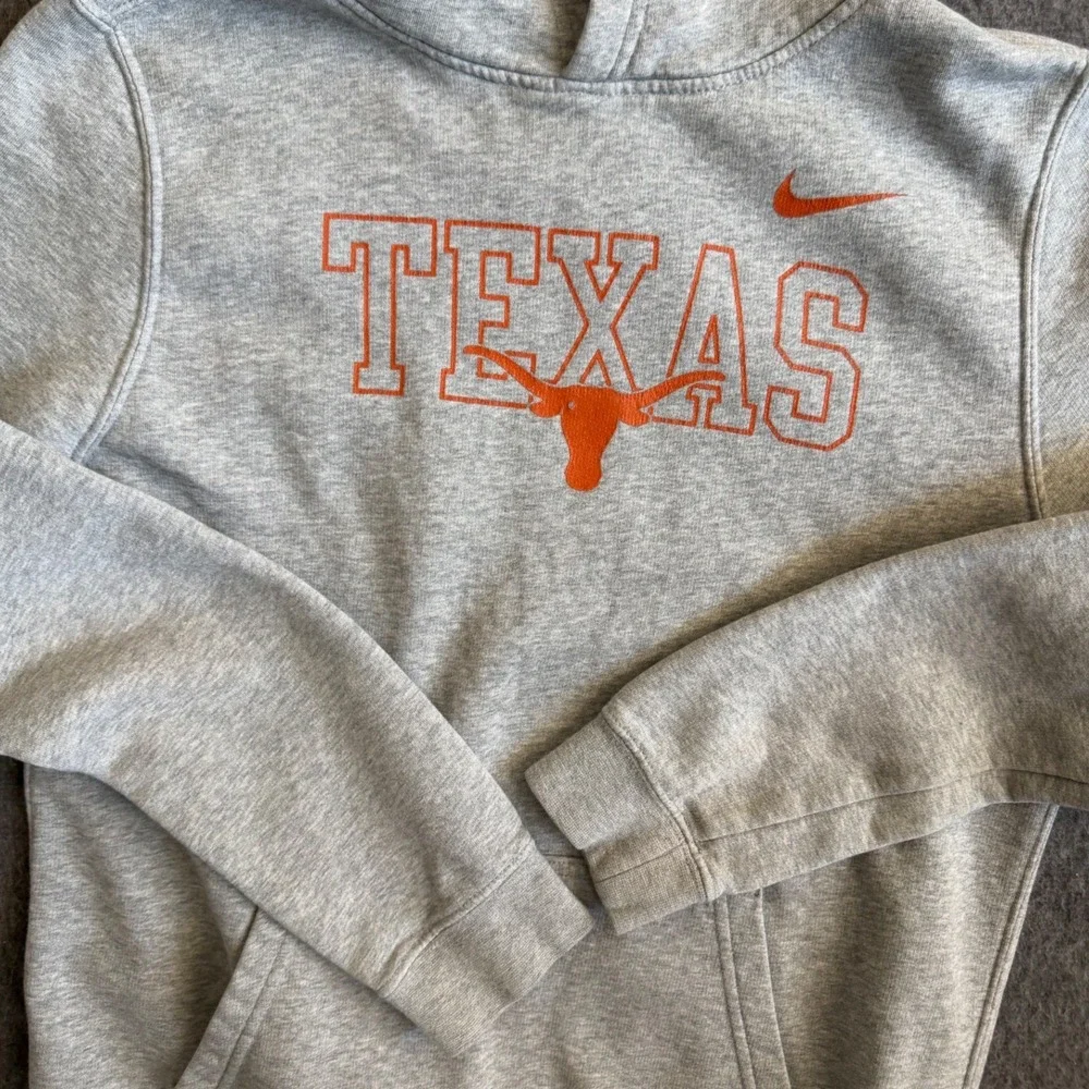 Nike Kids Texas Longhorns Hoodie Gray Orange Pullover Sweatshirt Youth XL